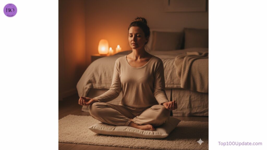 Night meditation and mindfulness practice for better sleep.
